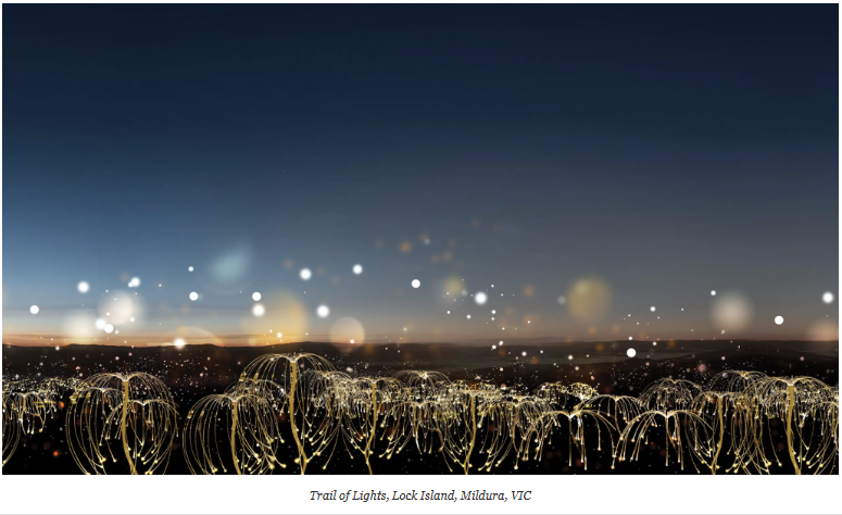 Trail of lights, Lock Island Mildura  